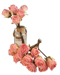 Blush Pink Faux Rose Bouquet Linen Wrapped Rustic Floral Decor Wedding Centerpie