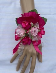 Hot Pink Fuchsia Corsage Boutonniere Prom Dance Wedding Homecoming Flowers