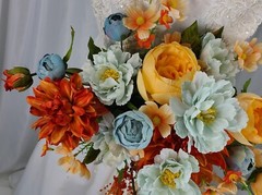 Autumn Sky Boho Faux Silk Wedding Bouquet