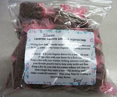 Set of 30 Lavender Sachets made with Pink Organza Bags