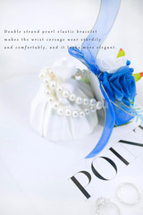 Royal Blue Corsage and Boutonniere Set for Wedding Prom, Artificial Rose Flower