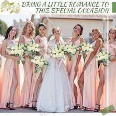 Zeyune 12 Bunches Wedding Bridesmaids Bouquets 144 Heads 7 Inch Artificial Rose