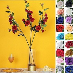 2 Silk Roses 38-Inch long Single Stem Bouquets Wedding Party Home Centerpieces