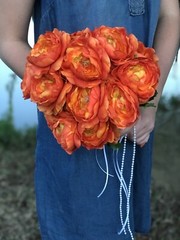 Vibrant Orange Wedding Bouquet Set