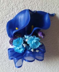 Peacock Royal Blue Purple Turquoise Calla Lily Bridal Wedding Bouquet Accessorie