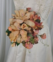 Peaches and Pinks Silk Bridal Bouquet