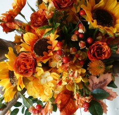 Boho Autumn Garden Faux Silk Wedding Bouquet