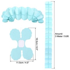9.8ft Four-Leaf Garland, 9 Pack Tissue Paper Hanging Flower, Light Blue