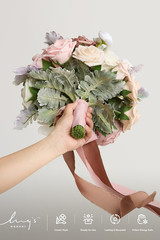 Ling’S Moment Dusty Rose Bridal Bouquet for Bride, Blush Pink Wedding Bouquets f