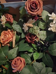 Ling’s Moment 5FT Sunset Terracotta Flower Garland w/ Eucalyptus Leaves