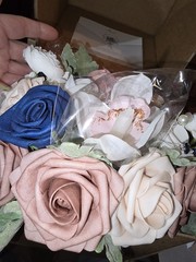 Ling’s Moment 9″ Wedding Dusty Rose/ Navy Bouquet for Bride, Bridesmaid’s Bouque