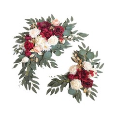 2 Pieces Wedding Aisle Decoration Wedding Arch Flowers Floral Arrangement Swag
