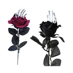 Halloween Rose Flower with Hand Bone for Wedding Party Home Bedroom Decorations