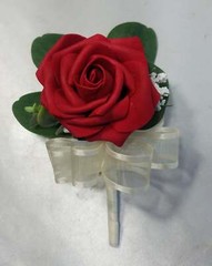 Red Ivory Rose Eucalyptus Faux Foam Bridal Wedding Bouquet Accessories