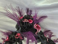 Black & purple Wedding Bouquet Set