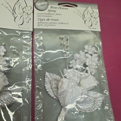 Wilton Rose Flower Spray 1.6 Inch Bridal Lot of 2