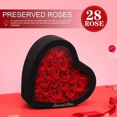 Mothers Day Roses Gifts for Mom,Forever Preserved Flowers 28 ROSE, Red