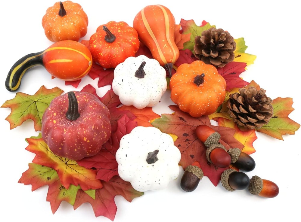 36PCS Mini Artificial Pumpkins Fall Decor Set – Realistic Small Fake Style 2