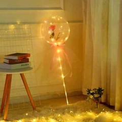 Valentine 1 RoseFlower Bouquet Ballon Wedding Decoration Bobo Ball LED