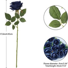 Pcs Navy Blue Roses Artificial Flowers Bulk, Artificial Roses Fake 55 Navyblue