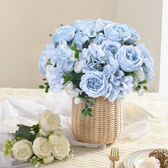 2 Packs Peonies Artificial Flowers, Blue Artificial Peonies, Silk Peonies Flower