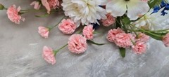 Faux Flower Bouquet – Pink and White Floral Bouquet for Indoor Decoration Flower