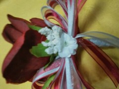 3 Pc Wedding lilies and roses Burgundy Silver and wt or any color Rush Available