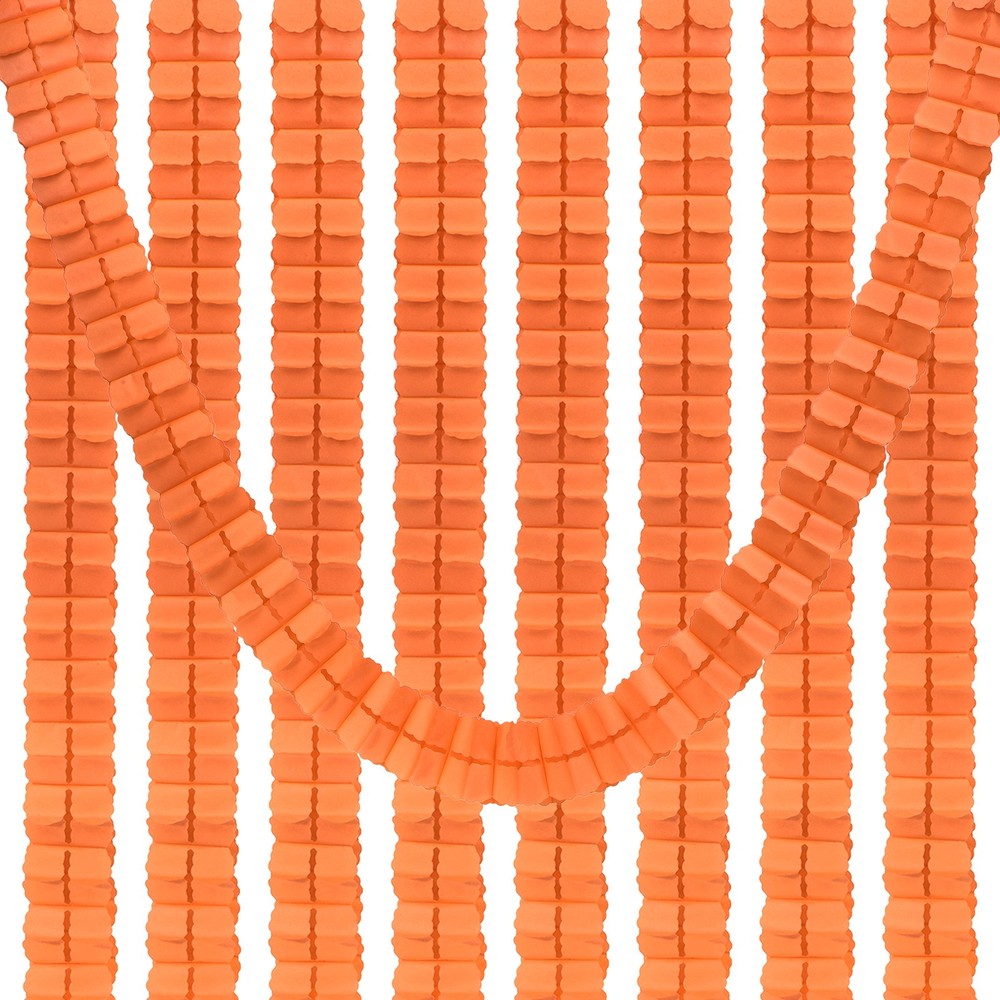 9.8ft Four-Leaf Garland, 9 Pack Tissue Paper Hanging Flower, Orange