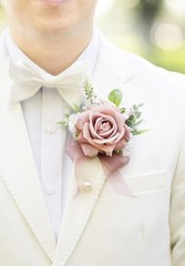 Dusty Rose Corsage and Boutonniere Set, Corsage Wristlet for Women and Bouton…