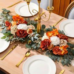 Wedding Arch Flowers Set of 4 Artificial Flower Swag Wedding Faux Floral Swag wi