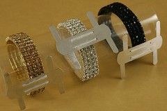 1 FAUX RHINESTONE Wrist Band Corsage Flower Holder Weddings, Prom – Choose color