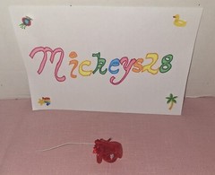 Studio His And Hers Red Organza Picks With A Crystal In Center