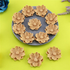 Natural Burlap Flowers Handmade Burlap Rose for Wedding Decoration and Floral Cr