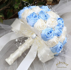 Bridal Wedding Bouquet round Bling Brooch Bouquet Throw Toss Artificial Rose Flo