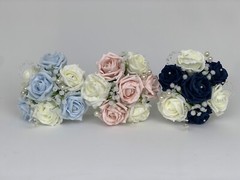 Wedding bouquets Flowers Ivory Rose Bride, Bridesmaid, Flower Girl Wand, posy