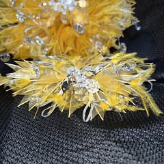 Quinceañera Bouquet Yellow/ Silver with Hair Accessory Ramo Quinceañera Sweet 16