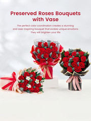 Flower Bouquet 12-Piece Red Preserved Roses Bouquet with Led Lights Gift for Wom