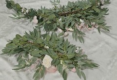 2 pcsWedding Arch Flowers Pink White Artificial Rose 3.9ft x 1.3ft&2.2ft x1.08ft