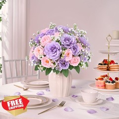 Yastouay Pink Purple Peonies 2 Bouquets