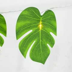 10 ft Green LED Artificial Monstera Leaves Garland String Lights Party Events