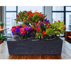 EPE Floral Arrangement Transport Tray, 5 Holes, 24″ x 24″ x 7″, Fits Vases 2″-8″