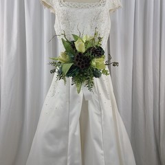 Woodland and Jade Crystal Faux Silk Wedding Bouquet