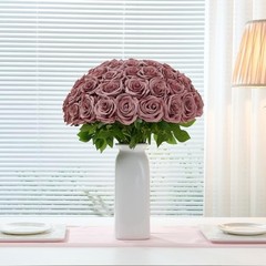 100 Pcs Artificial Roses Bulk Silk Dusty Rose Roses for Wedding Dustyrose