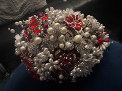 European Wedding Bouquet – Red, White & Silver