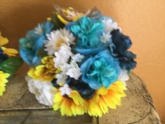 Sunflower wedding flowers package bridal bouquet decorations bouquets turquoise