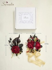 Black and Burgundy Calla Lily Corsage and Boutonniere Set for Formal Events