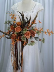 Antlers and Autumn Boho Faux Silk Wedding Bouquet
