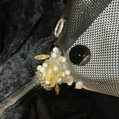 Vintage Jewelry Wedding Bouquet,black, White, Gold