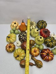 27 Piece Artificial Fall Decor Set- Pumpkins, Squash. High End!! Beautiful!!