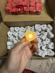 Artificial Red Rose Petals and White LED Tea Lights Wedding Decorations
